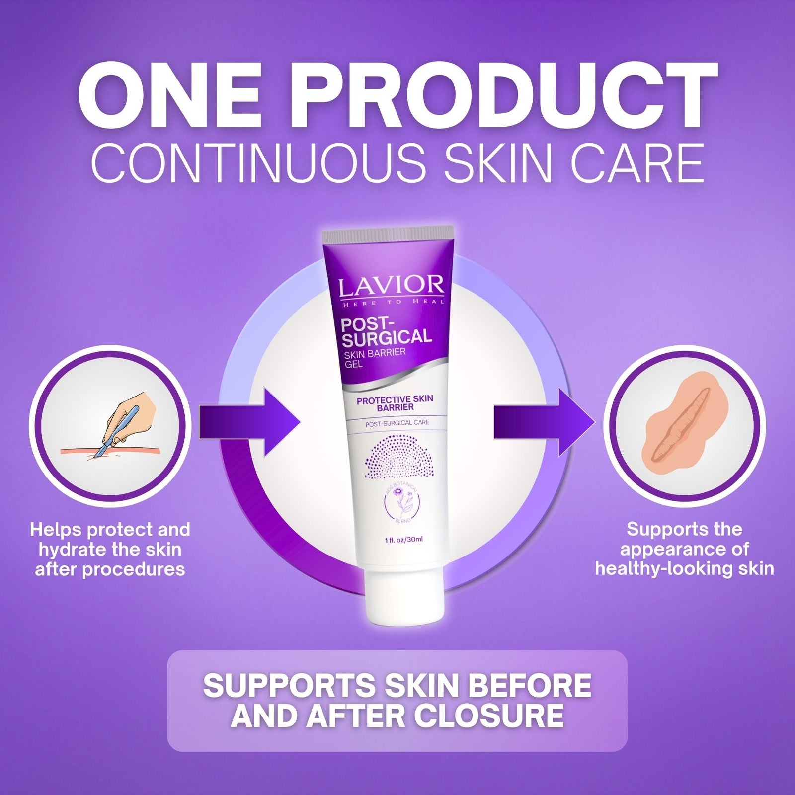 Lavior Post-Surgical Skin Barrier Gel Tube, 1 oz