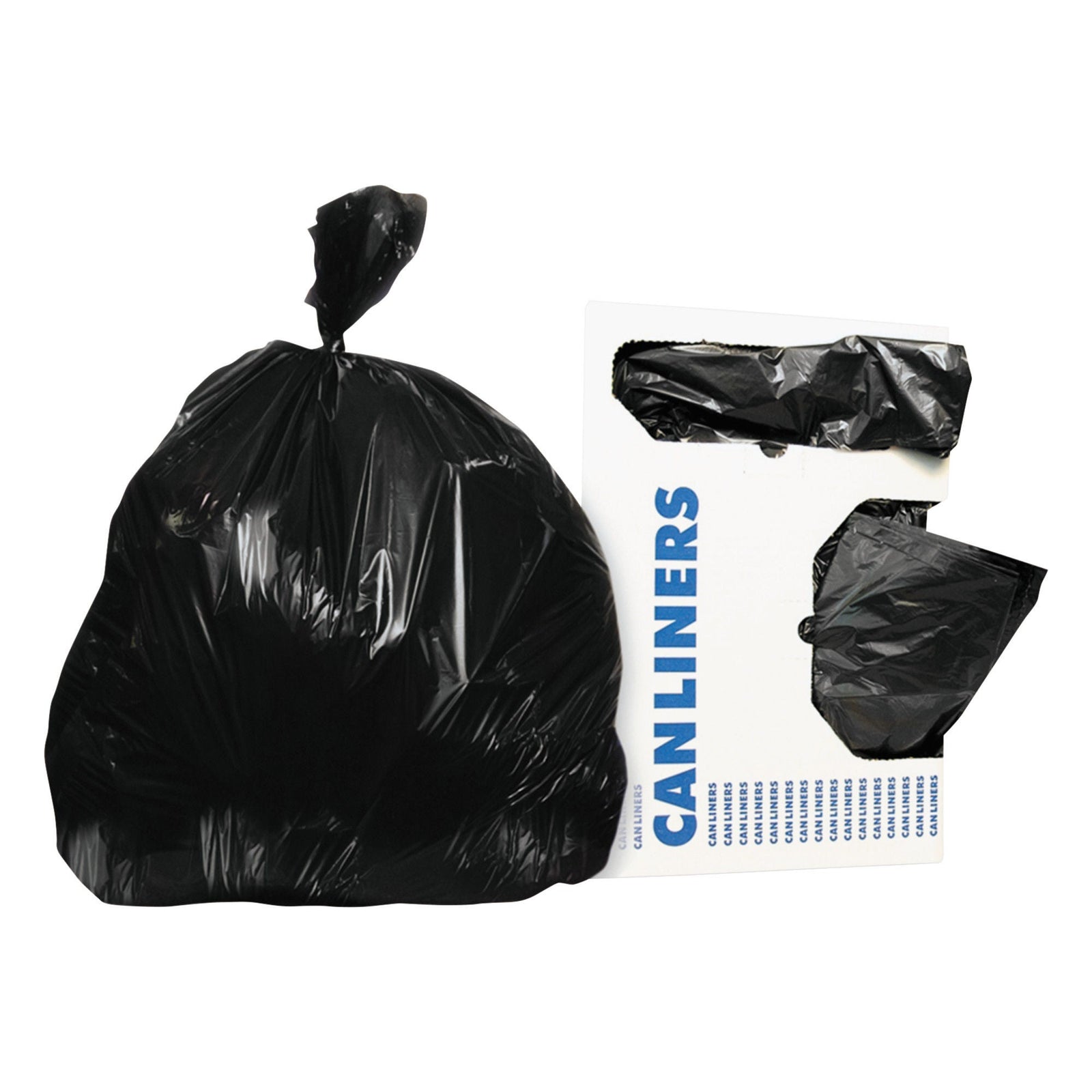 Essendant Medium Duty Black Trash Liner, 20 to 30 Gallon, 30 x 36 Inch, 0.5 mil