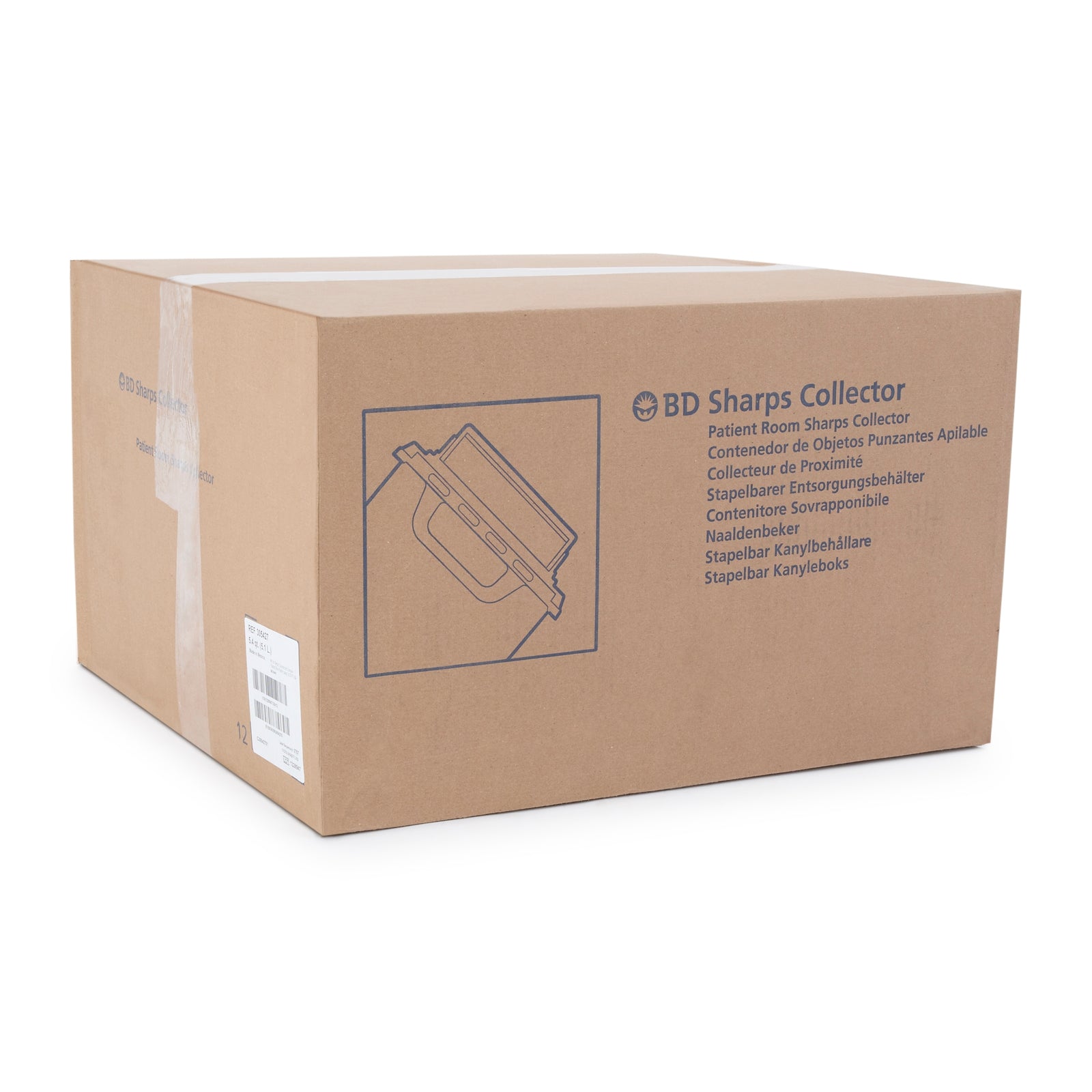 Becton Dickinson Sharps Container, Clear, 5.4 Quart