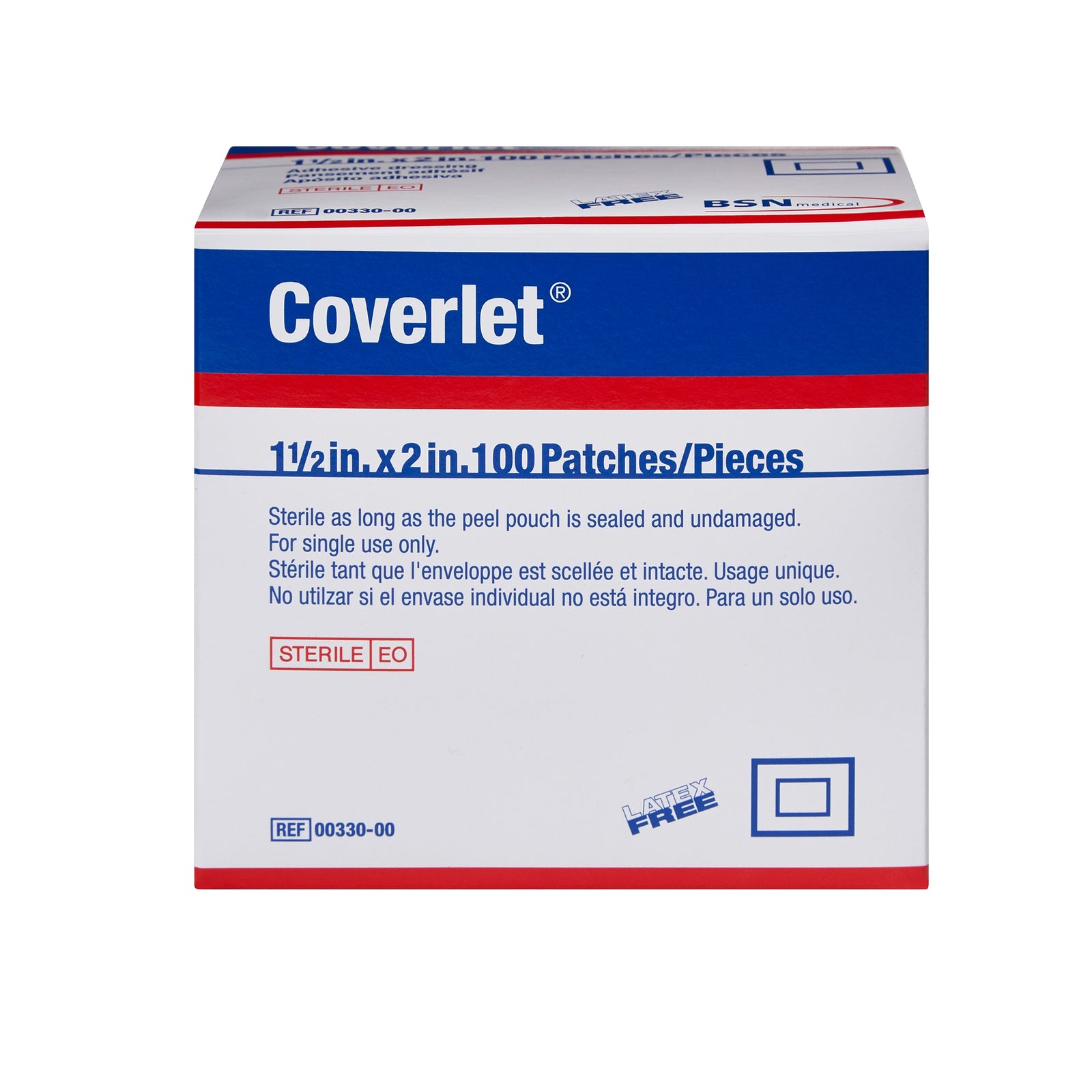 BSN Medical Coverlet Patch Fabric Adhesive Bandage, 1-1/2 x 2 Inch