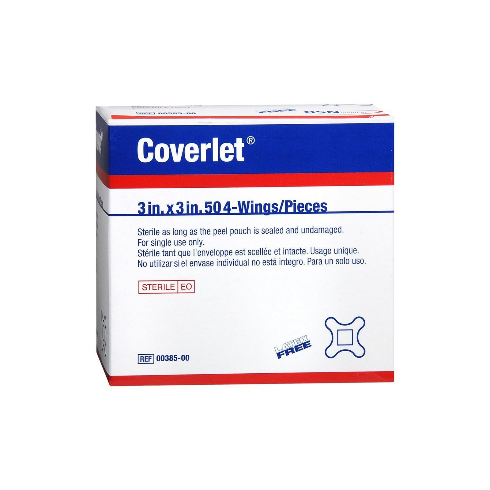 BSN Medical Coverlet 4-Wing Fabric Adhesive Bandage, 3 x 3 Inch