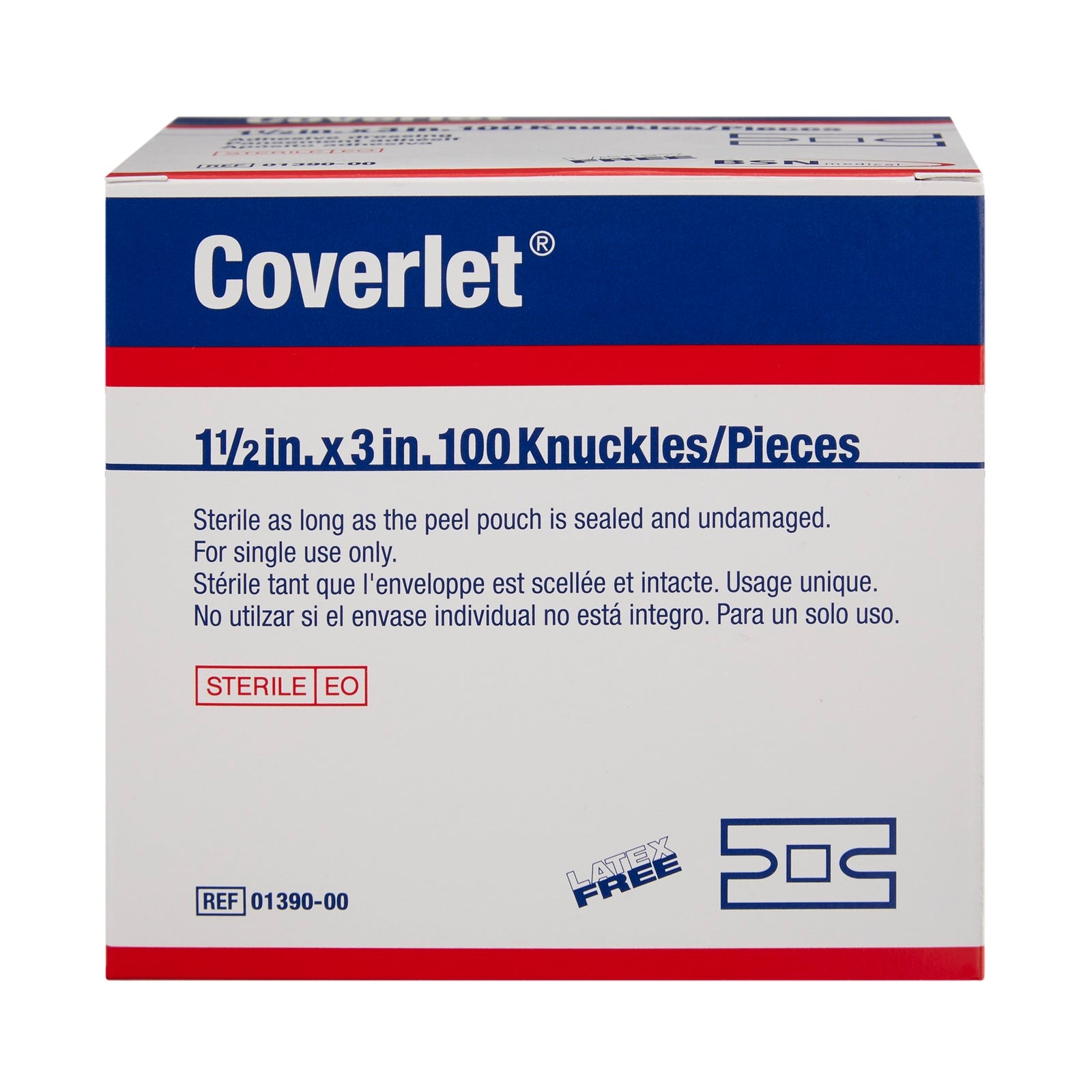 BSN Medical Coverlet Knuckle Fabric Adhesive Bandage, 1-1/2 x 3 Inch