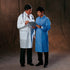 Basic Lab Coat White Knee Length 3-Layer SMS Disposable