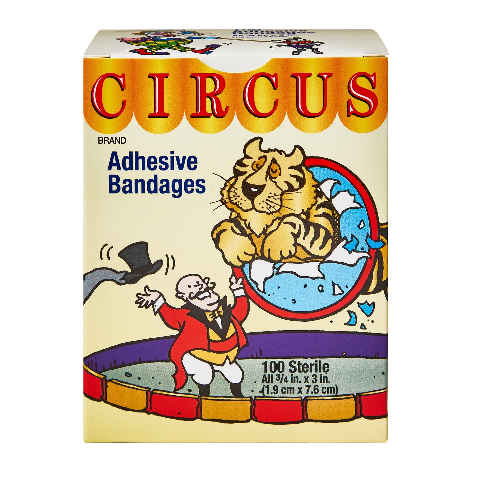 Stat Strip® Fabric Adhesive Strip 3/4 x 3 Inch Sterile - Circus Kid Design (Case of 1200)