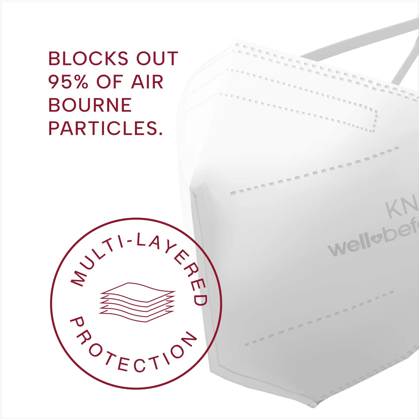 KN95 Face Mask | Individually Wrapped, Elastic Ear Loops