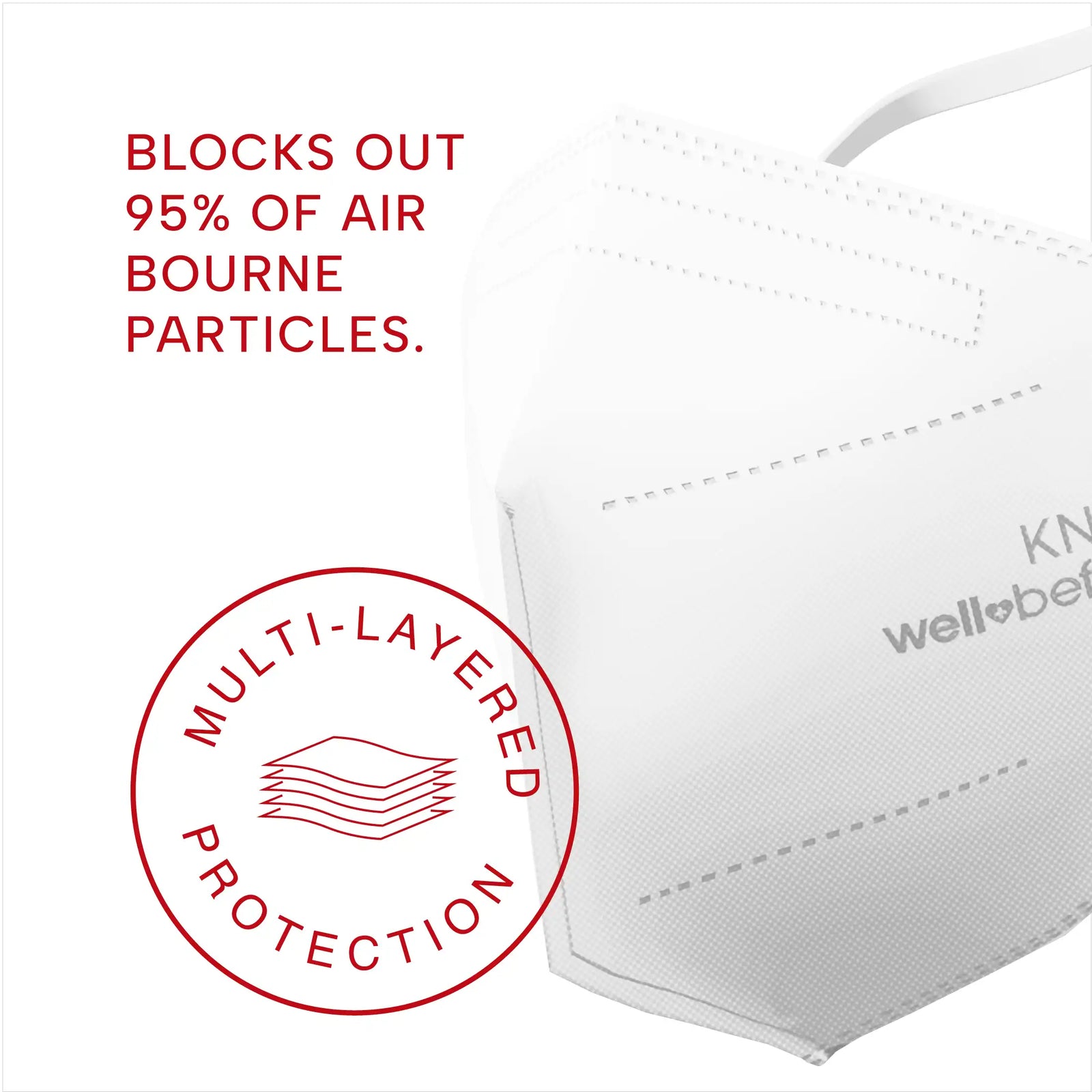 KN95 Face Mask | Individually Wrapped, Elastic Ear Loops