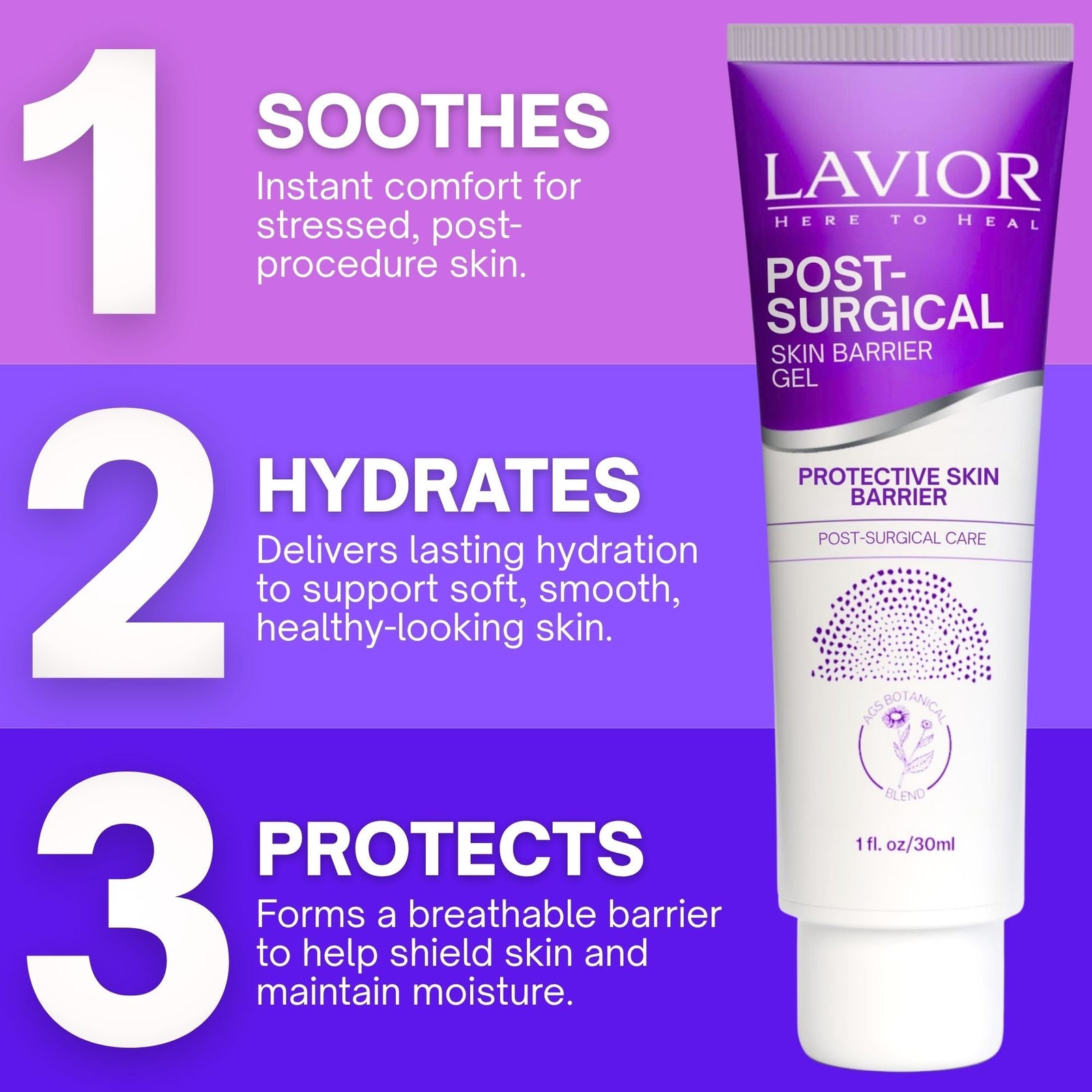 Lavior Post-Surgical Skin Barrier Gel Tube, 1 oz