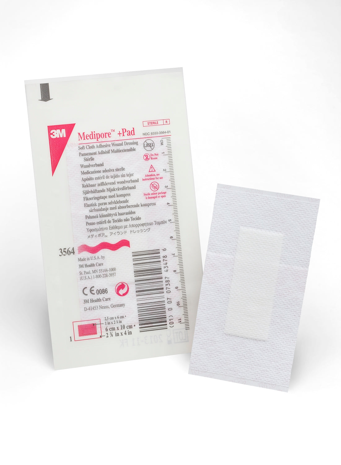 3M Medipore + Pad Soft Cloth Adhesive Wound Dressing