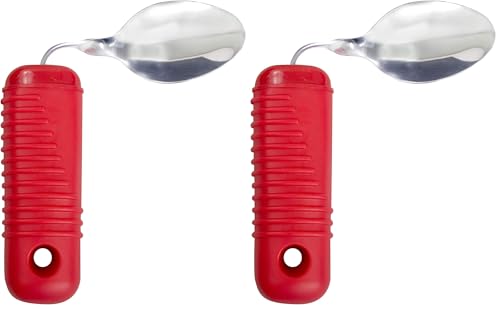 Essential Medical Supply Power of Red Bendable Spoon with Large Grip Handle