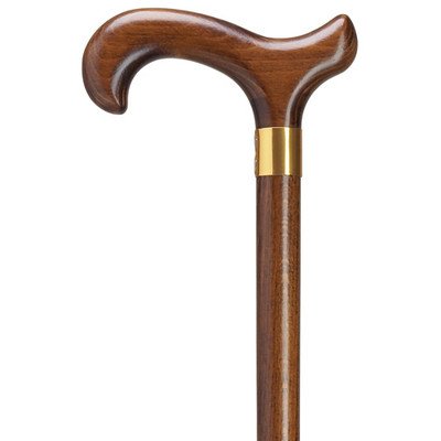 Alex Orthopedic Men's Derby Handle Wood Cane, Natural Stain, 37"