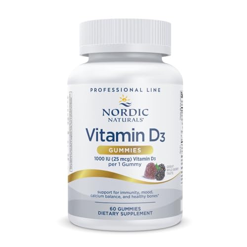 Nordic Naturals Vitamin D3 Gummies, Wild Berry, 60 ct