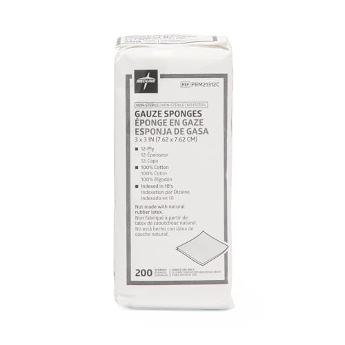 Medline USP Type VII Woven Non-Sterile Gauze Sponge 3" x 3", 12-Ply, Latex-Free