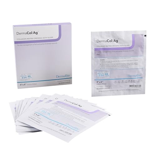 DermaRite Ag Collagen Matrix Wound Dressing with Silver — Sizes: 2 in x 2 in, 4 in x 4 in