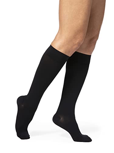 Sigvaris 852C Motion Comfort Calf Compression Stockings - Women's Large Long Black 20-30mmHg