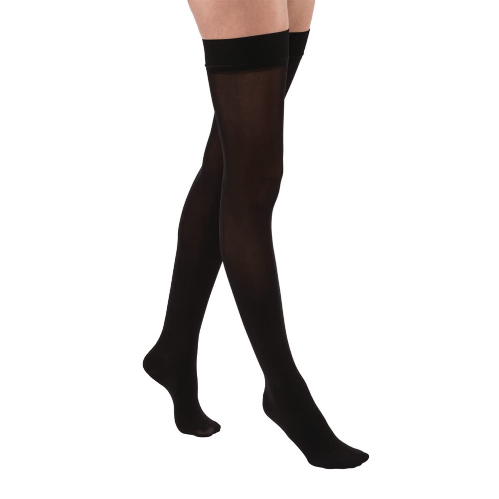 BSN Jobst Relief Thigh-High Compression Stockings with Silicone Dot Band - Medium Size