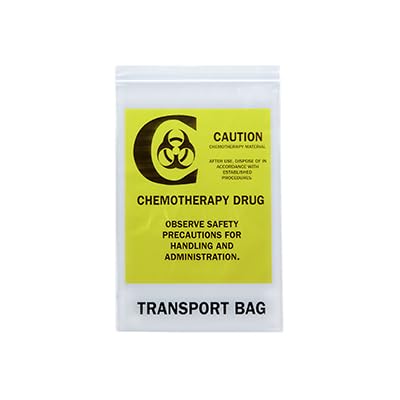 Cardinal Health Chemo Drug Transport Bag 6" x 9", White - Case of 200