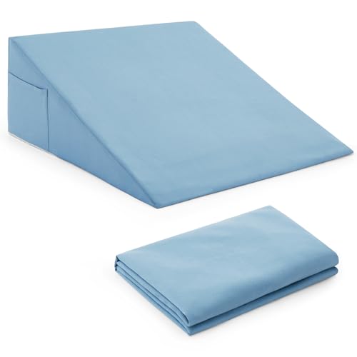 Briggs Bed Wedge Cushion with Blue Cover 12" x 24" x 24"