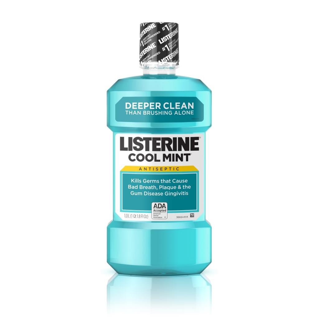 Listerine Cool Mint Antiseptic Mouthwash, 1 Liter