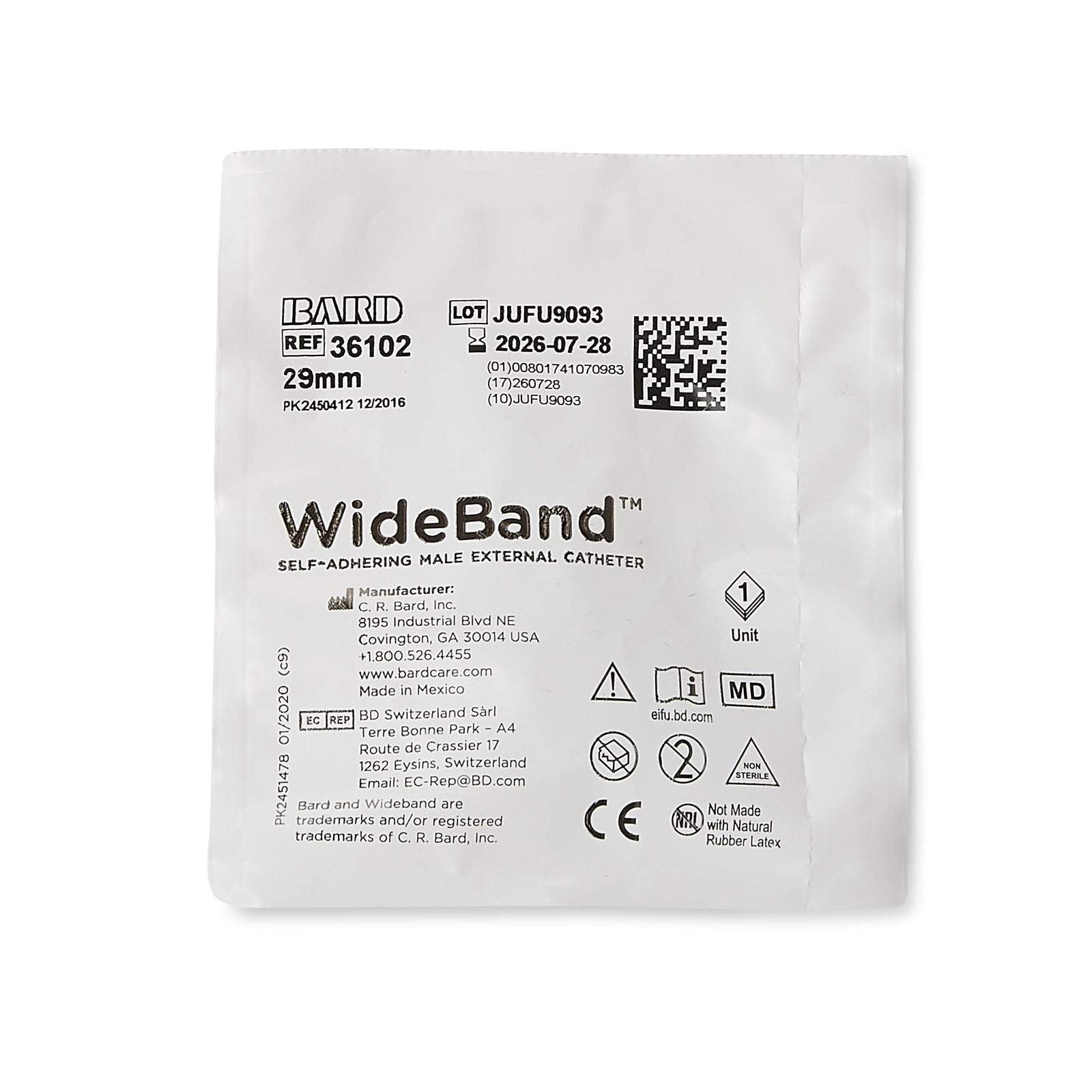 Bard Wide Band Male External Catheter