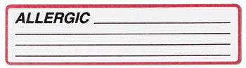 Carstens Allergy Alert Plastic Label 1-3/8 x 5-3/8 Inch