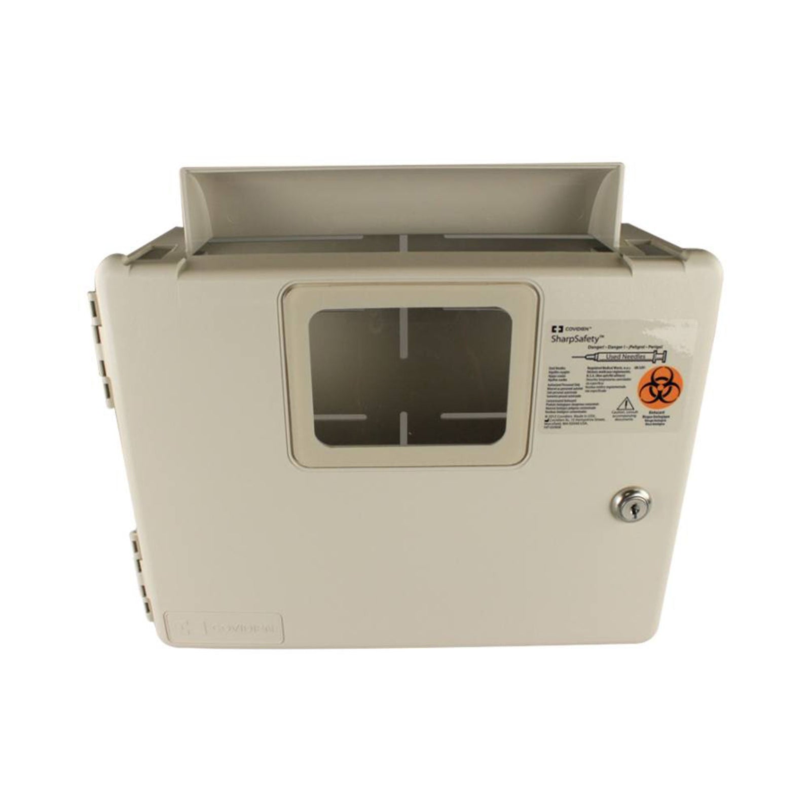 Cardinal Health SharpSafety Wall Window Enclosure, Beige, for 1/2 Gallon and 5 Quart Containers