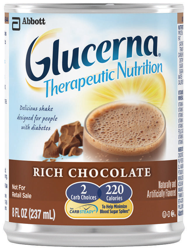 ABBOTT NUTRITION Glucerna Shake Therapeutic, Chocolate, 8 oz Ready-to-Drink Can