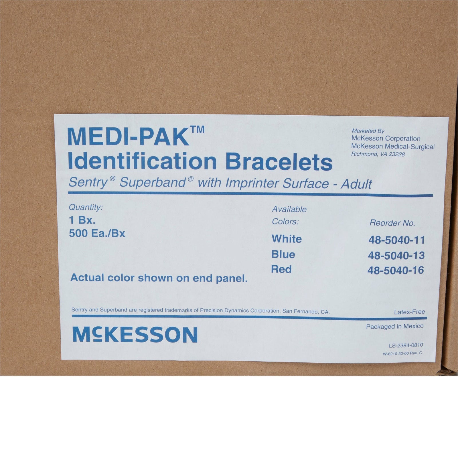 PDC Healthcare Adult Laser-Print Identification Wristbands, White