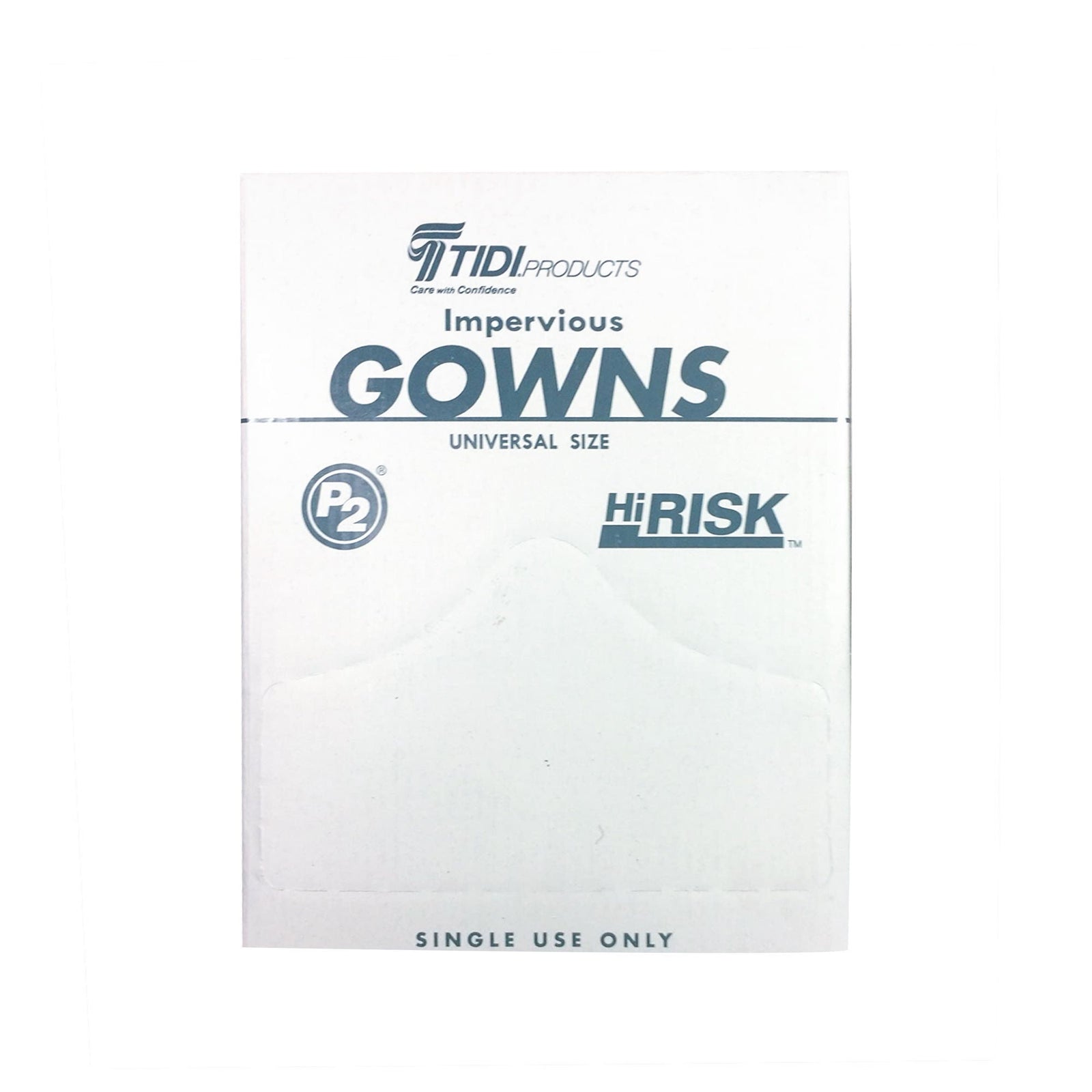 TIDI TIDIShield HiRisk Impervious Gown, One Size Fits Most, Blue