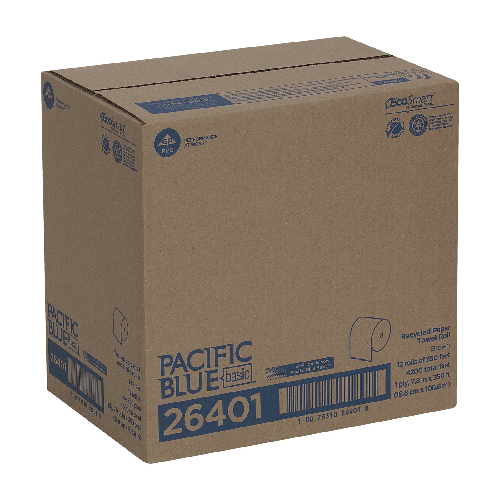 Pacific Blue Basic™ Hardwound Paper Towel Roll 7-7/8 Inch x 350 Foot