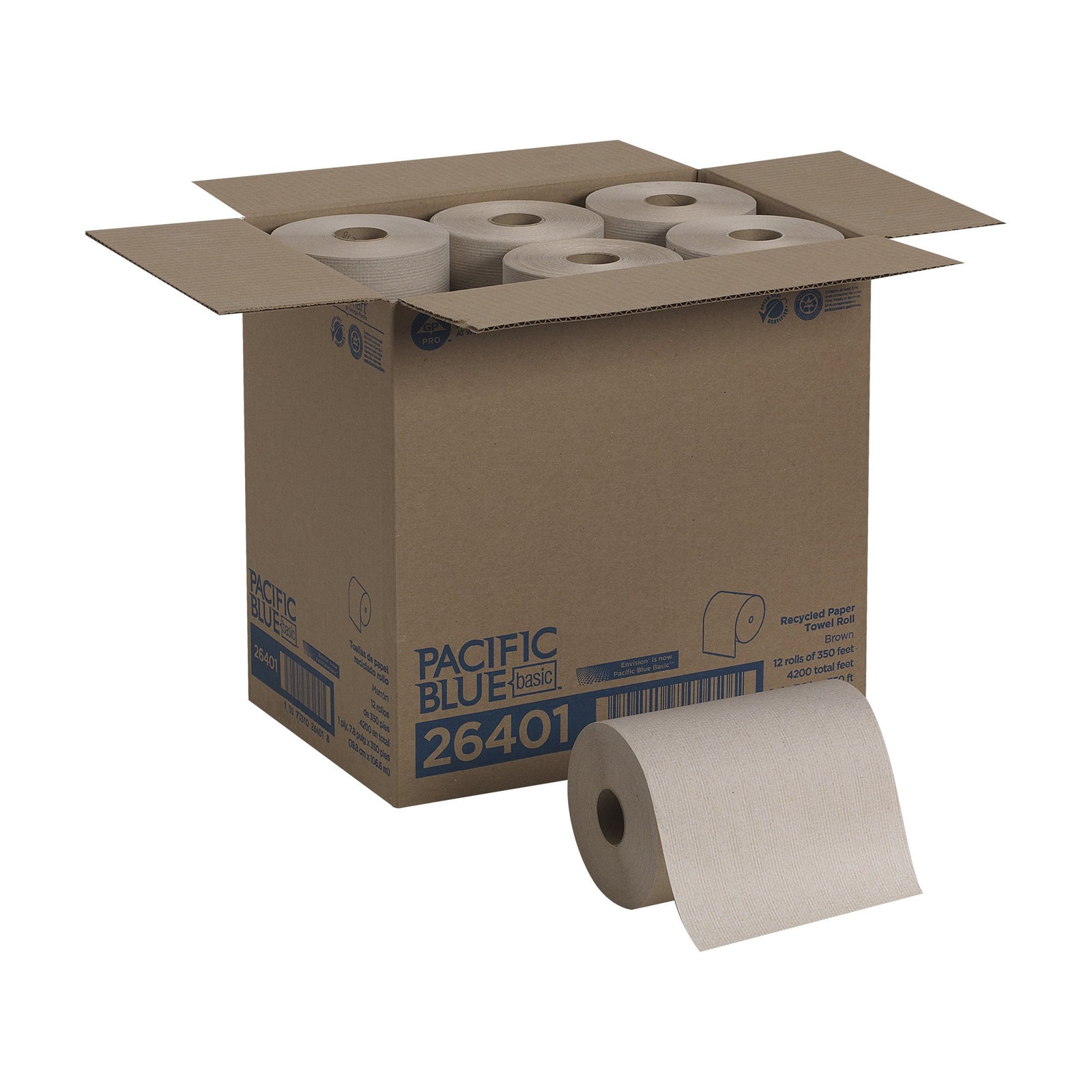 Pacific Blue Basic™ Hardwound Paper Towel Roll 7-7/8 Inch x 350 Foot