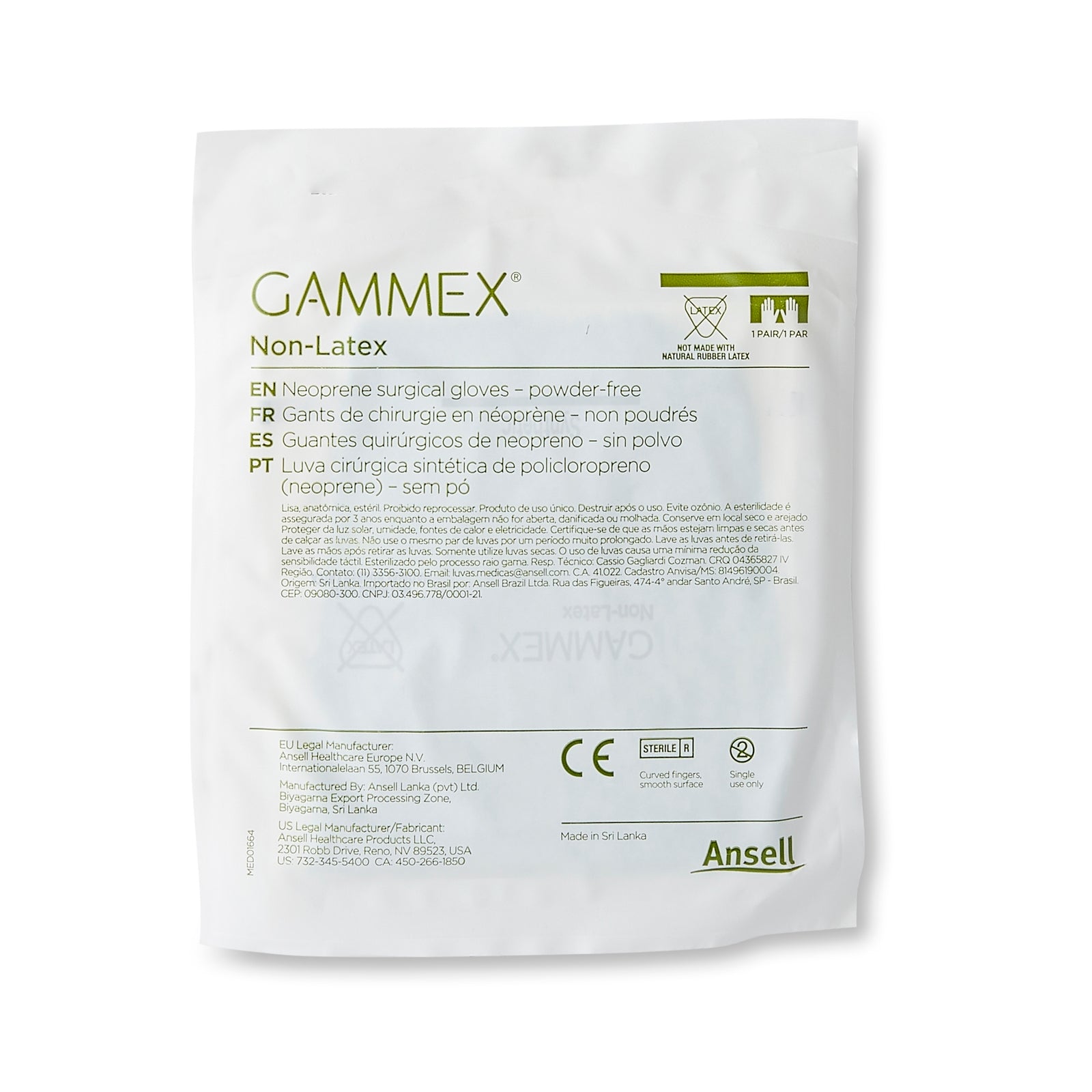 GAMMEX® Non-Latex Size 9 Sterile Polyisoprene Surgical Gloves
