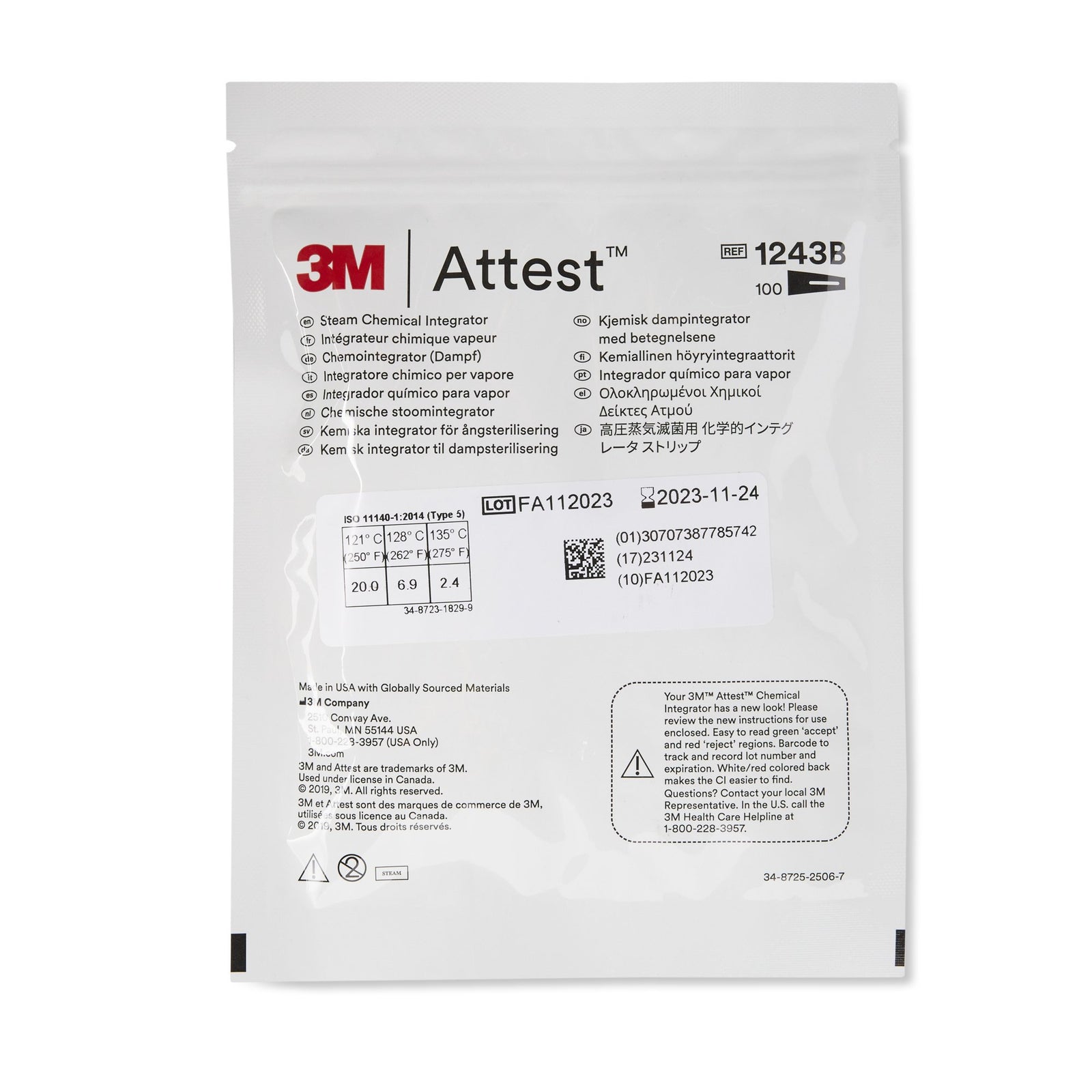 Attest™ Steam Sterilization Chemical Integrator Strip Type 5