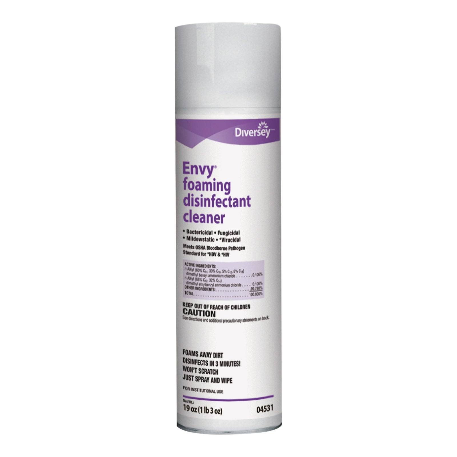 Surface Disinfectant Cleaner Diversey™ Envy® Aerosol Spray Foaming 19 oz. Can Lavender Scent