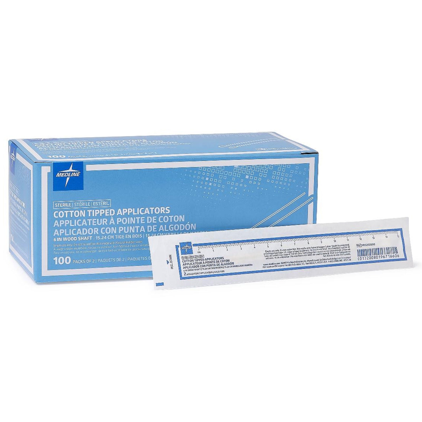 Medline Sterile Cotton-Tipped Swabsticks 6 Inch