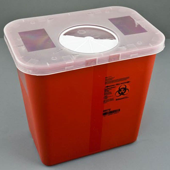 Sklar LockRotor Sharps Container, Red, 2 Gallon