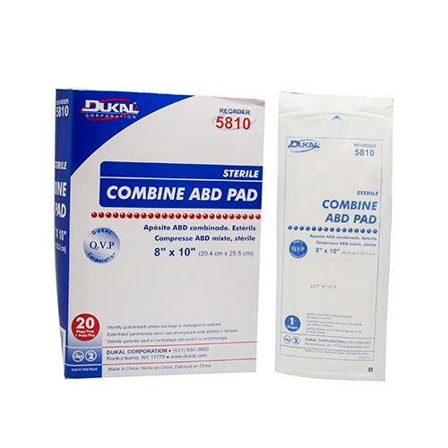 Dukal™ Abdominal Pad 8 x 10 Inch Sterile