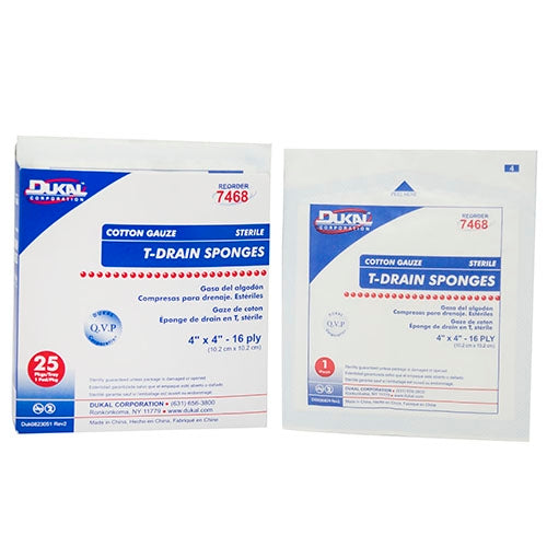 Dukal™ 4 x 4 Inch Sterile Drain Sponge