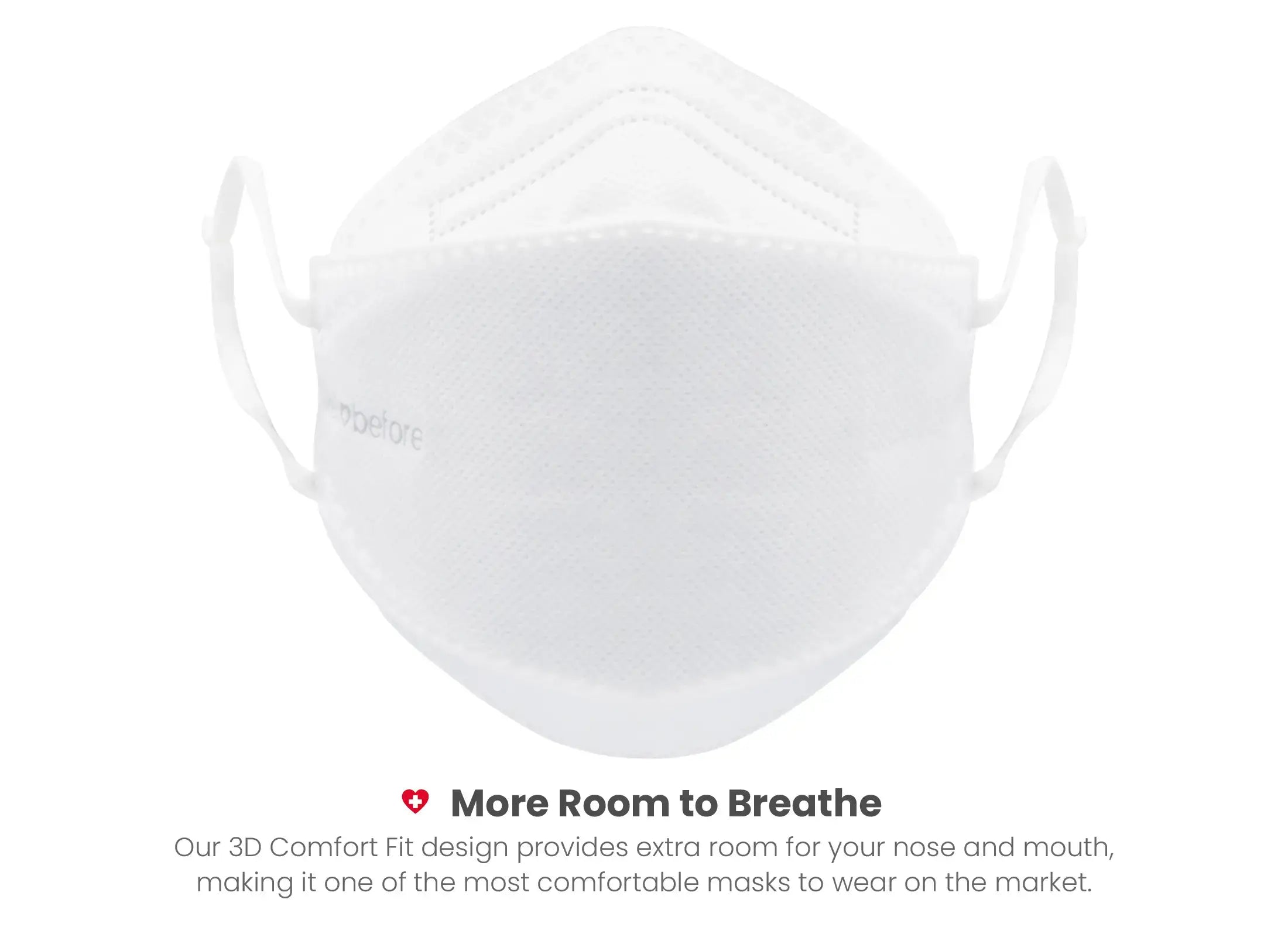 KN95 3D Face Mask | Comfort 3D Fit, Adjustable Ear Loops