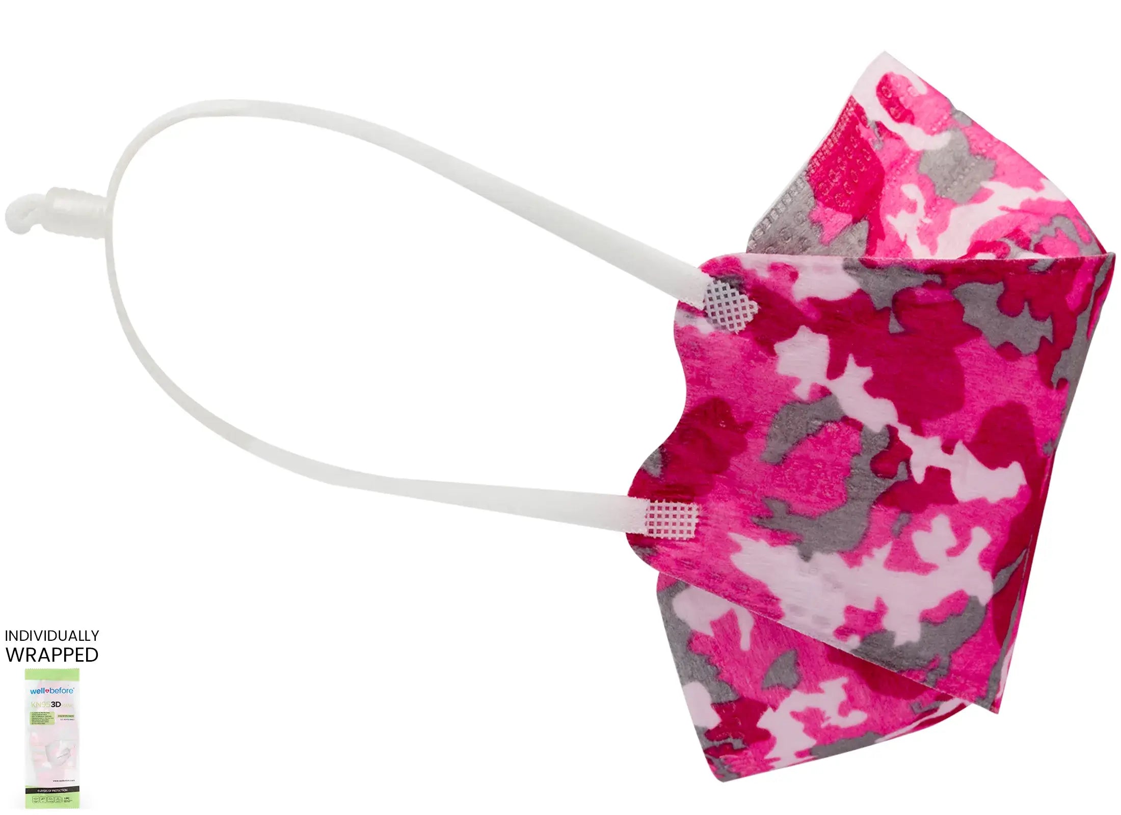 Kids KN95 3D Mask | Individually Wrapped, Elastic Ear Loops