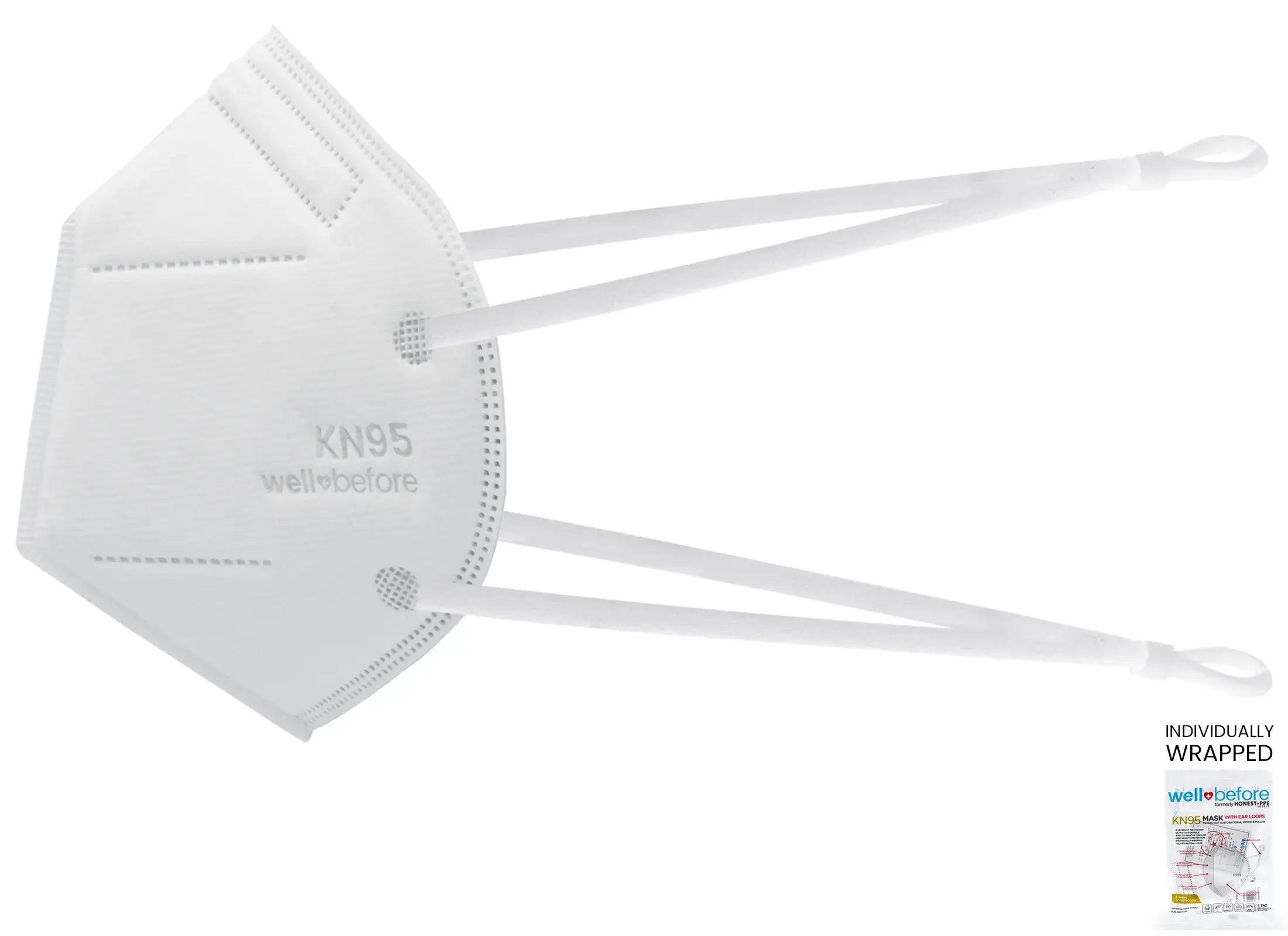 KN95 Face Mask | Individually Wrapped, Elastic Ear Loops