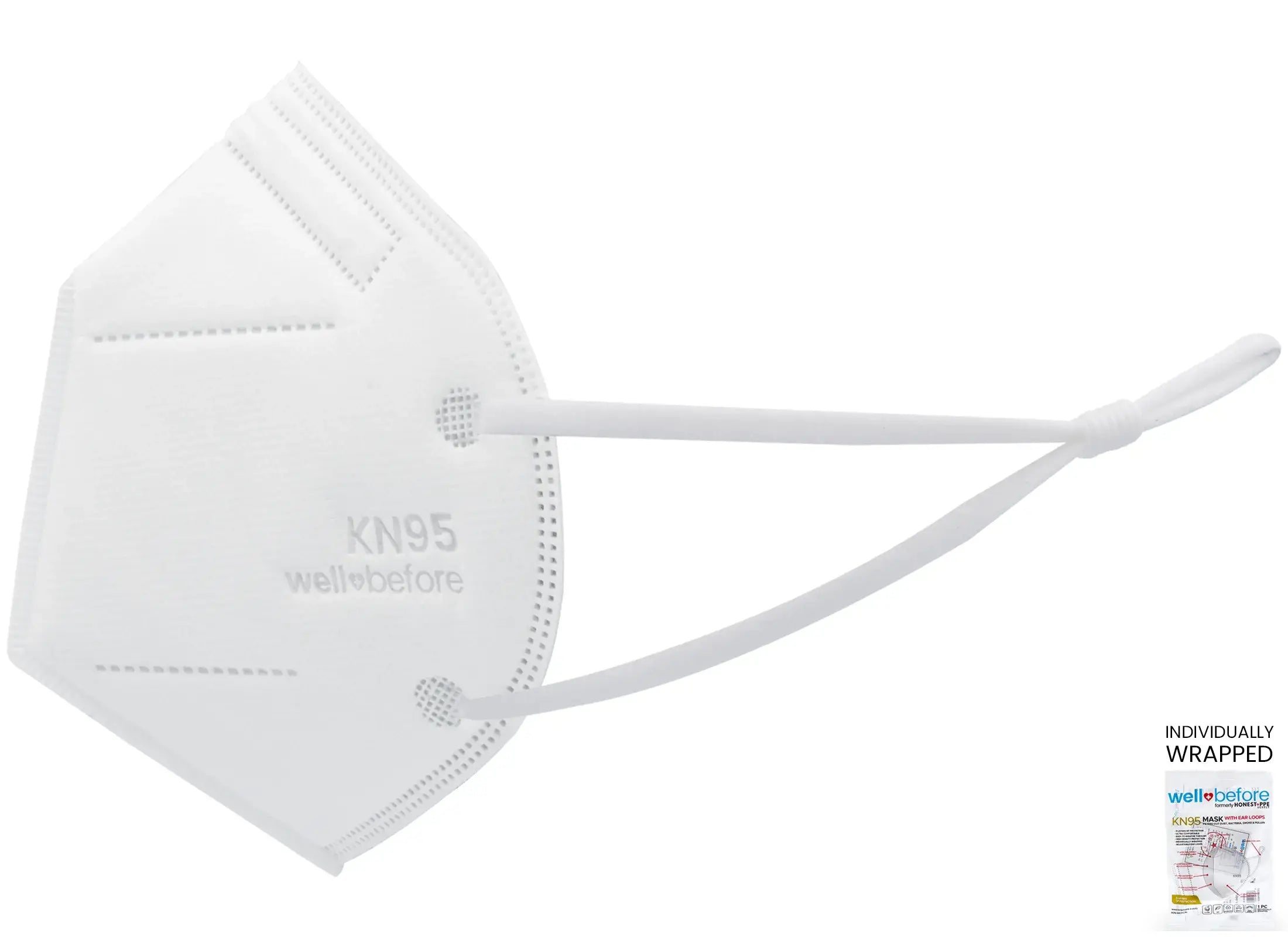 KN95 Face Mask | Individually Wrapped, Elastic Ear Loops