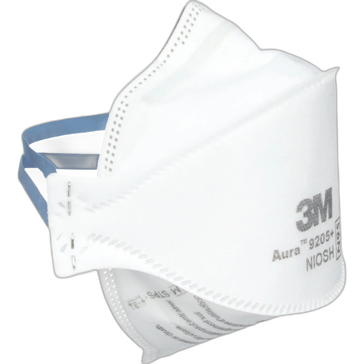 3M Aura 9205+ N95 Respirator three-quarter view with transparent background