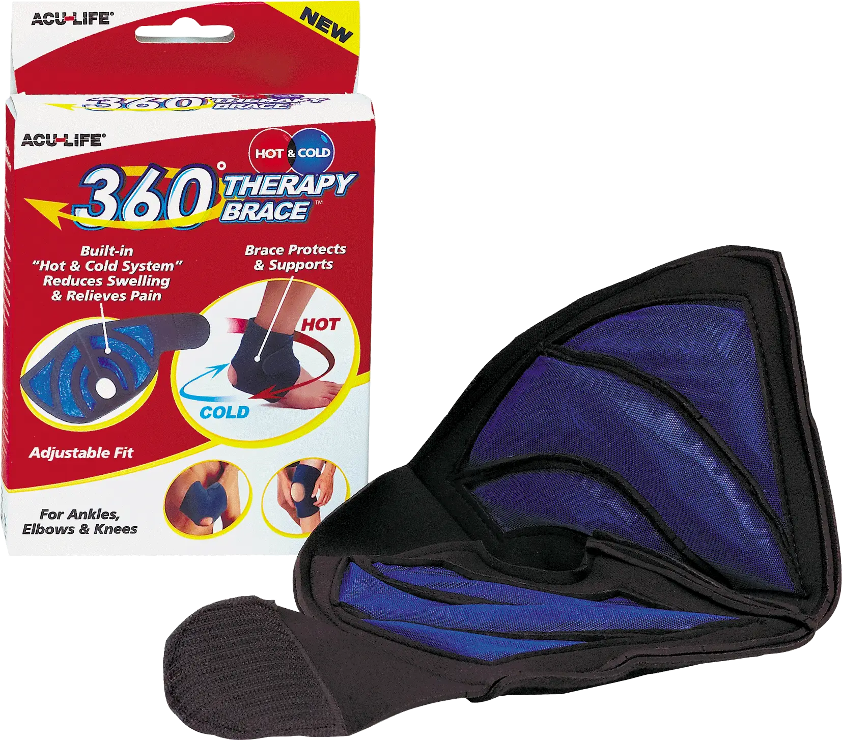 360 Hot and Cold Therapy Ankle/Knee/Elbow Brace with Extension Straps
