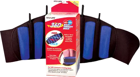 360 Cold Therapy Back Brace, Black, 26" to 50" Waist Size