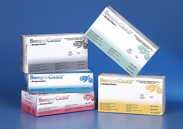 SemperCare Vinyl Exam Gloves Medium Ivory