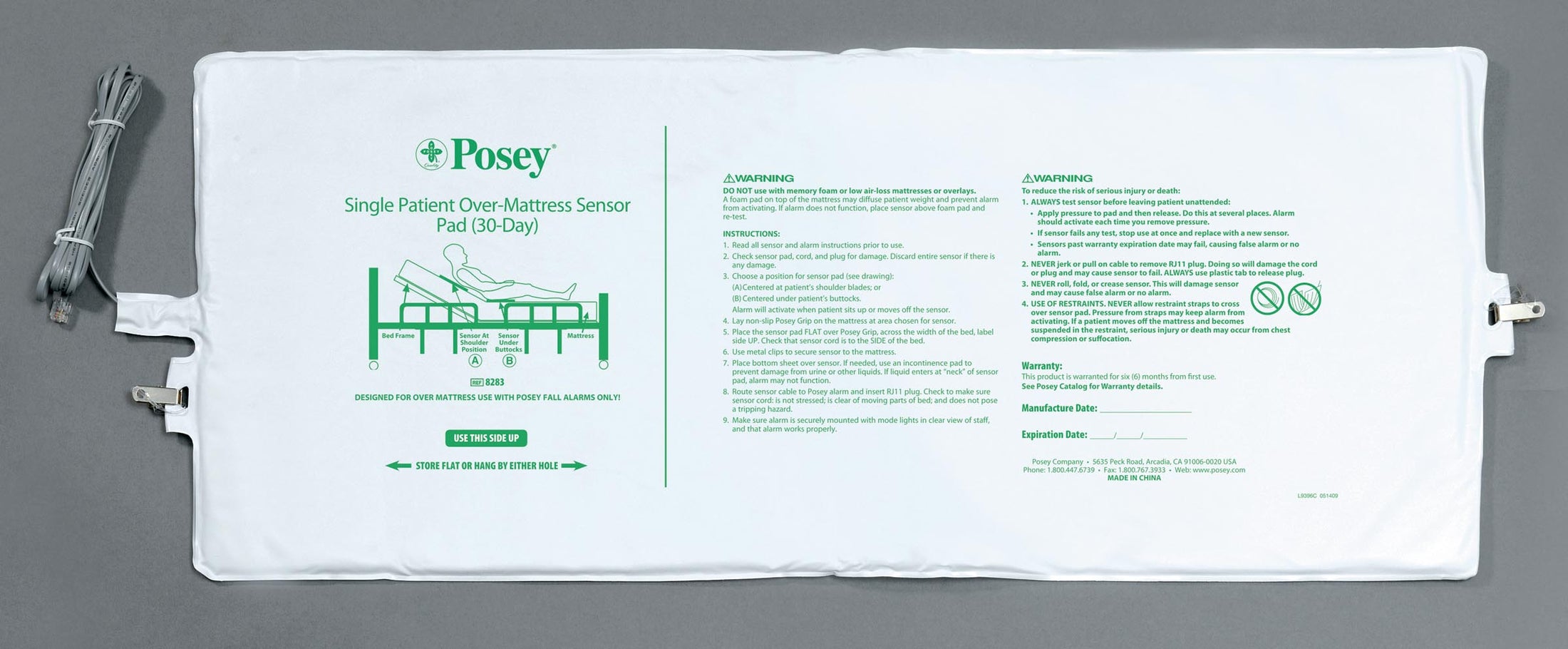 Posey® Bed Sensor Pad 13 x 32-1/2 Inch