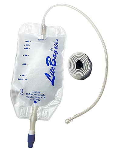 Dumotech Litebag Gravity Drainage Bag, 600ml with 20" Silicone Tubing