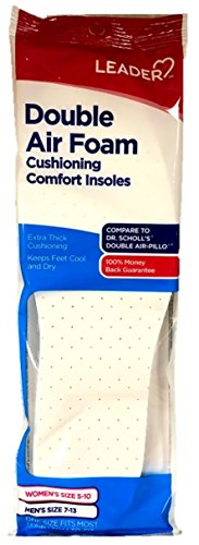 Cardinal Health Leader Insoles - Double Air Foam & Massaging Gel Options