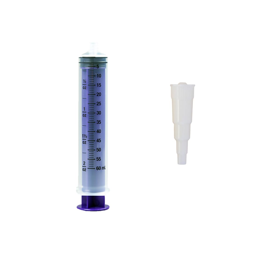 Vesco Medical ENFit Tip Feed & Flush Flat Top Syringe, 60 mL with 500 mL Container