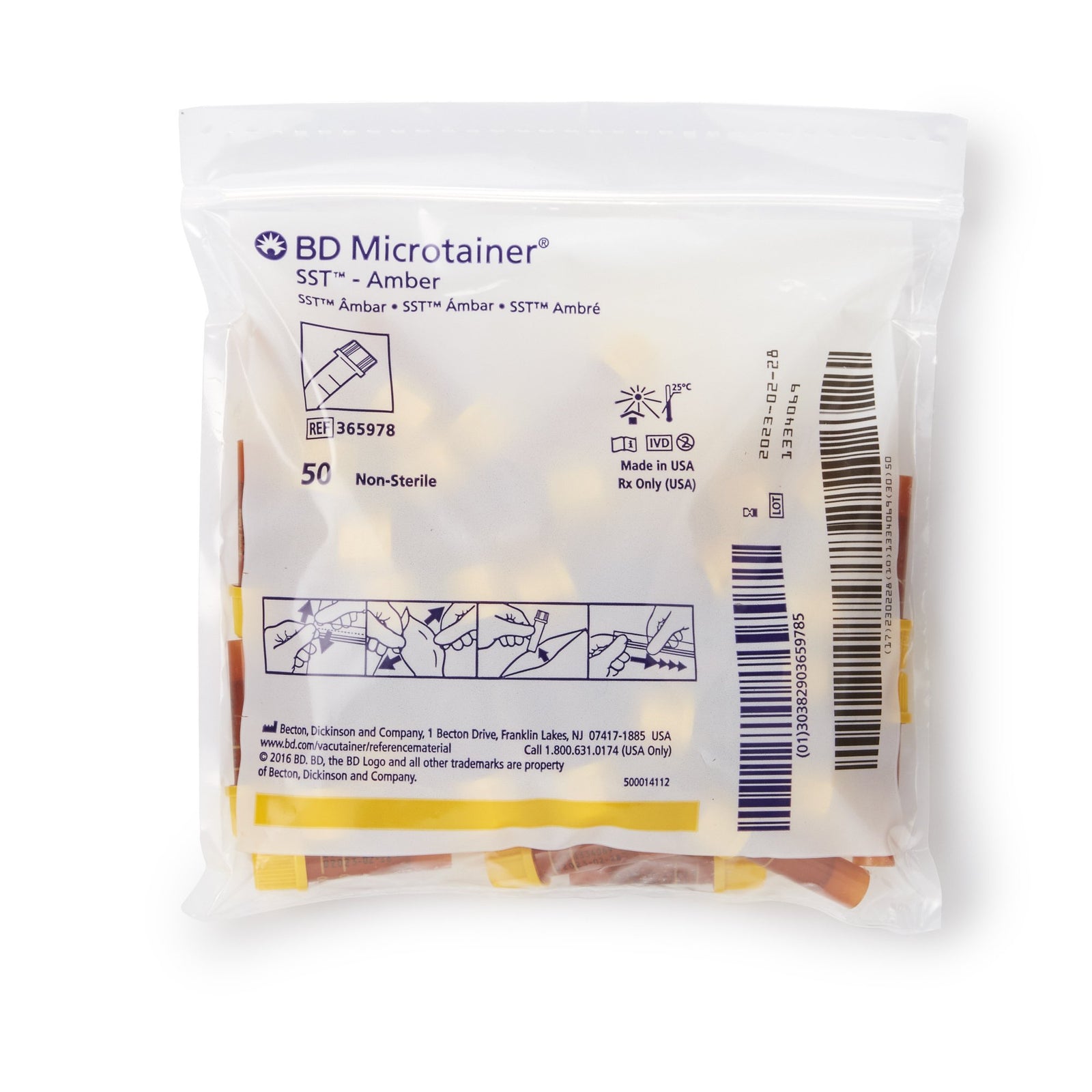 BD Microtainer SST Capillary Blood Collection Tube, Gold, 400-600 uL, Plastic